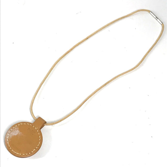 HERMES Necklace leather beige Touareg unisex(Unisex) Used Authentic
