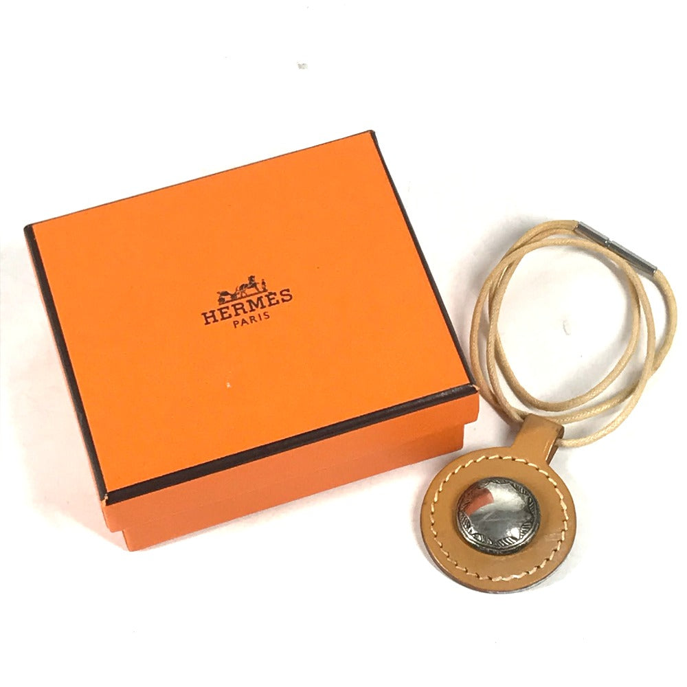 HERMES Necklace leather beige Touareg unisex(Unisex) Used Authentic