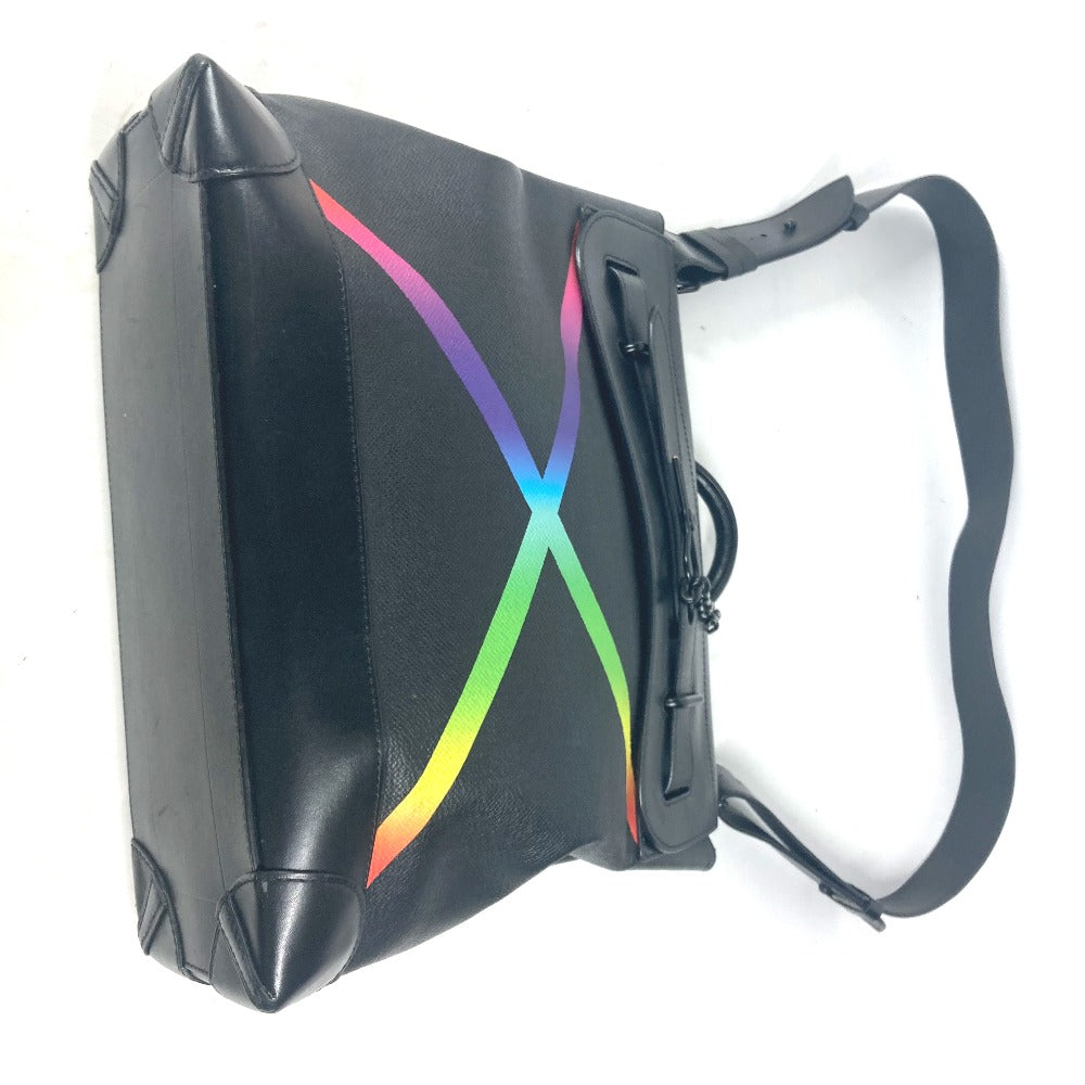 LOUIS VUITTON Handbag M30339 Taiga Leather black Taiga rainbow Steamer PM