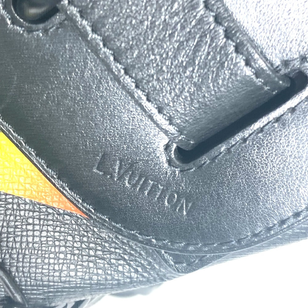 LOUIS VUITTON Handbag M30339 Taiga Leather black Taiga rainbow Steamer PM