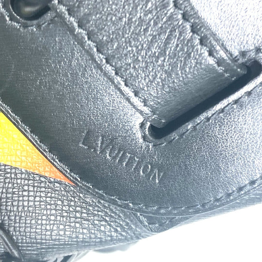 LOUIS VUITTON Handbag M30339 Taiga Leather black Taiga rainbow Steamer PM