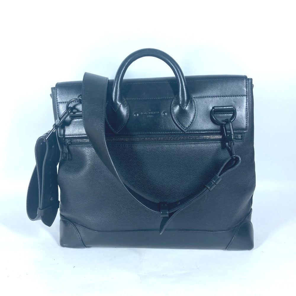 LOUIS VUITTON Handbag M30339 Taiga Leather black Taiga rainbow Steamer PM
