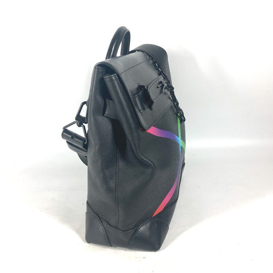 LOUIS VUITTON Handbag M30339 Taiga Leather black Taiga rainbow Steamer PM