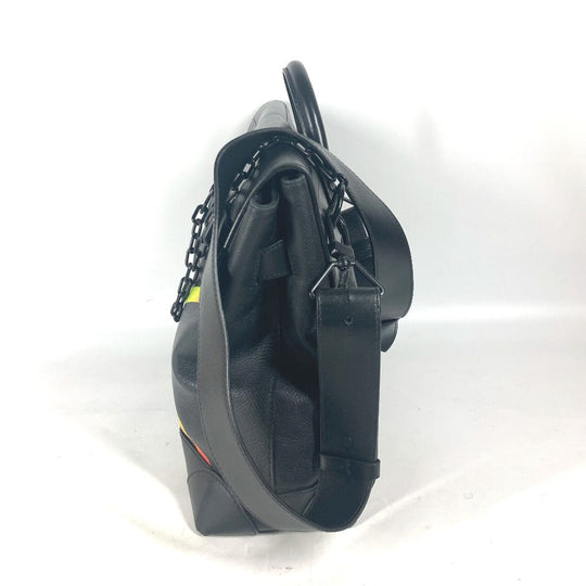 LOUIS VUITTON Handbag M30339 Taiga Leather black Taiga rainbow Steamer PM