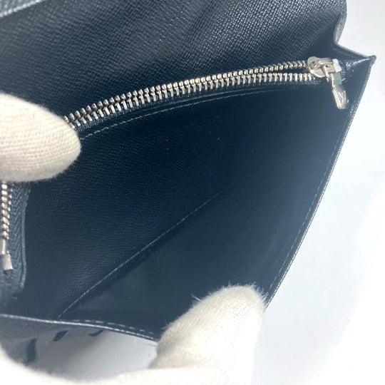 LOUIS VUITTON Long Wallet Purse N62665 Damier Grafitto Canvas black Damier Grafitte Portefeuille Brazza unisex(Unisex) Used Authentic