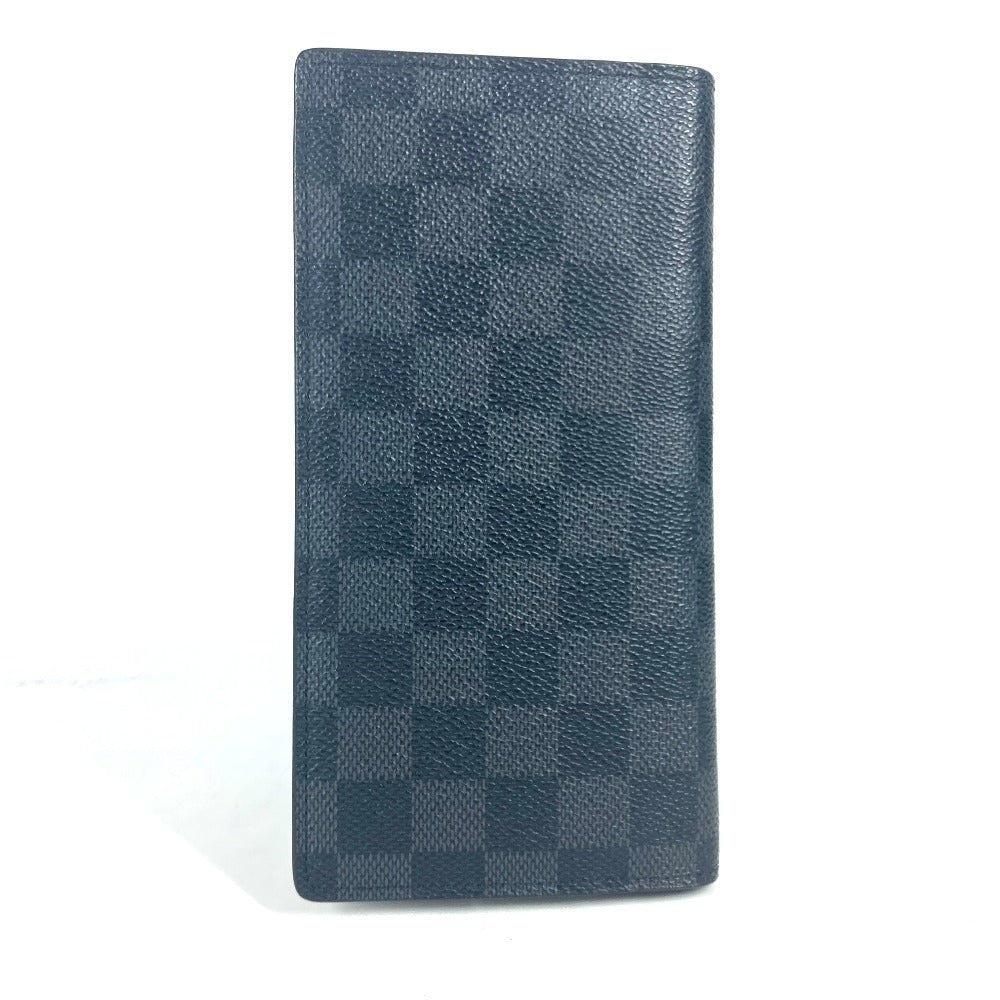 LOUIS VUITTON Long Wallet Purse N62665 Damier Grafitto Canvas black Damier Grafitte Portefeuille Brazza unisex(Unisex) Used Authentic
