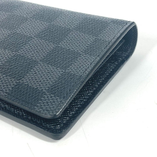 LOUIS VUITTON Long Wallet Purse N62665 Damier Grafitto Canvas black Damier Grafitte Portefeuille Brazza unisex(Unisex) Used Authentic