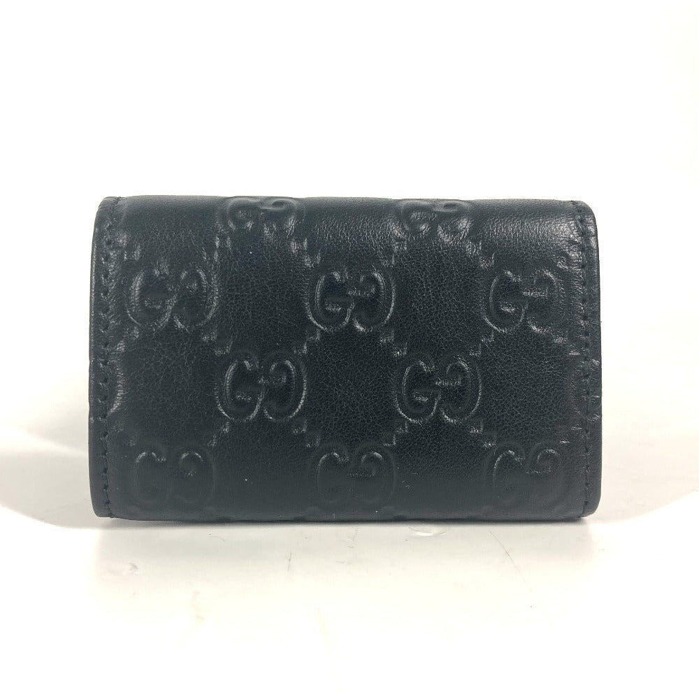 GUCCI Key case Key holder  181680 Sima leather black Guccisima GG 6-key set unisex(Unisex) Used Authentic
