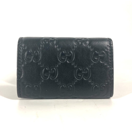 GUCCI Key case Key holder  181680 Sima leather black Guccisima GG 6-key set unisex(Unisex) Used Authentic