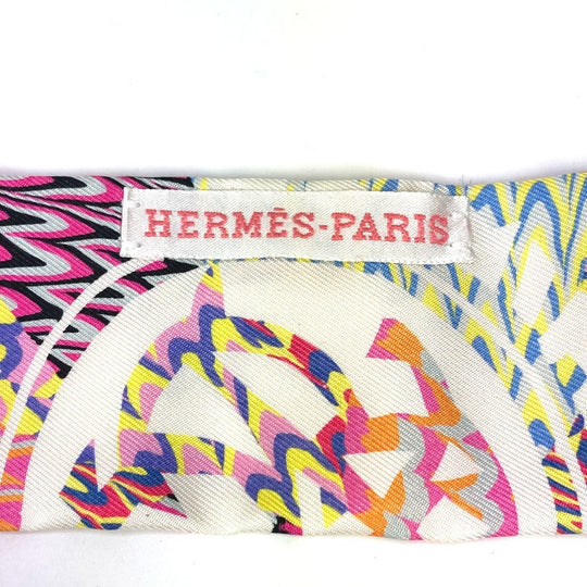 HERMES scarf silk pink 2022 limited model Kyoto Marble Twilly Twilly Women Used Authentic