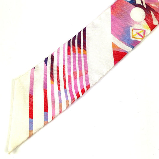 HERMES scarf silk pink 2022 limited model Kyoto Marble Twilly Twilly Women Used Authentic