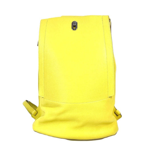 HERMES Backpack leather yellow Sac A Dos GR24 unisex(Unisex) Used Authentic