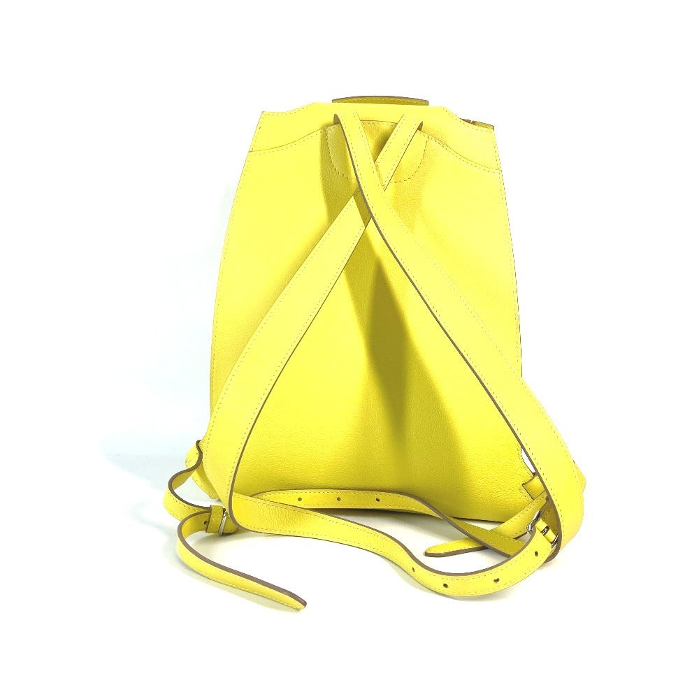 HERMES Backpack leather yellow Sac A Dos GR24 unisex(Unisex) Used Authentic