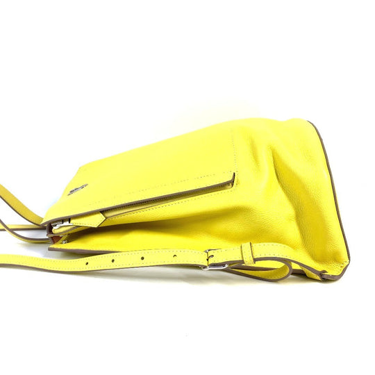 HERMES Backpack leather yellow Sac A Dos GR24 unisex(Unisex) Used Authentic