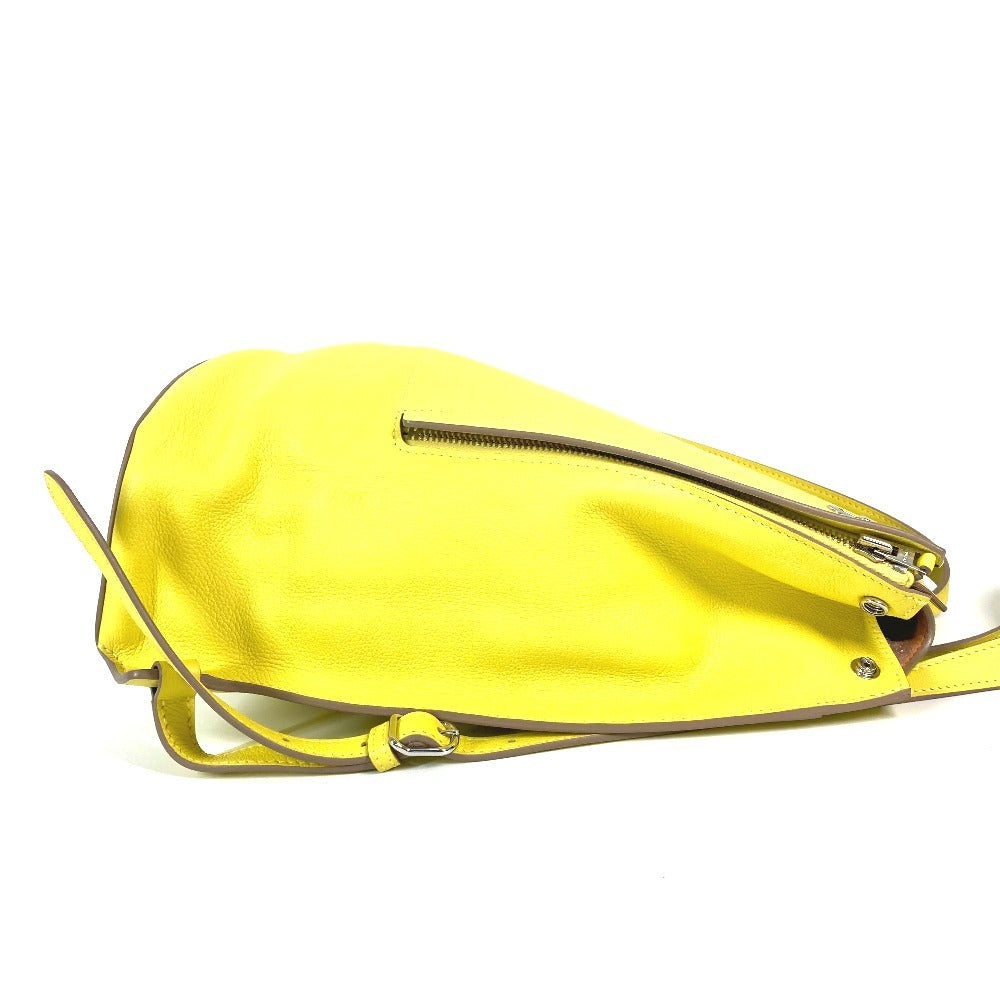 HERMES Backpack leather yellow Sac A Dos GR24 unisex(Unisex) Used Authentic