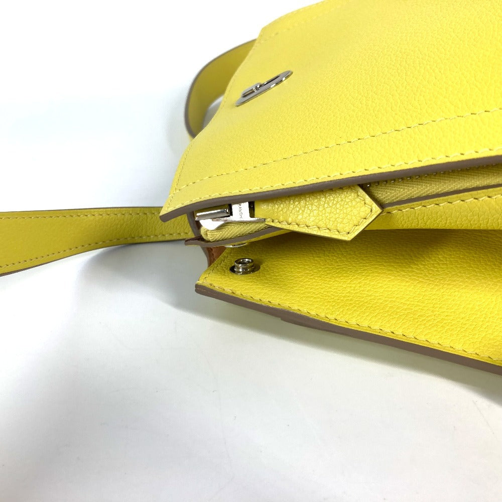 HERMES Backpack leather yellow Sac A Dos GR24 unisex(Unisex) Used Authentic