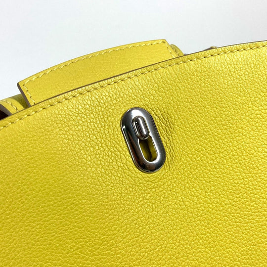 HERMES Backpack leather yellow Sac A Dos GR24 unisex(Unisex) Used Authentic