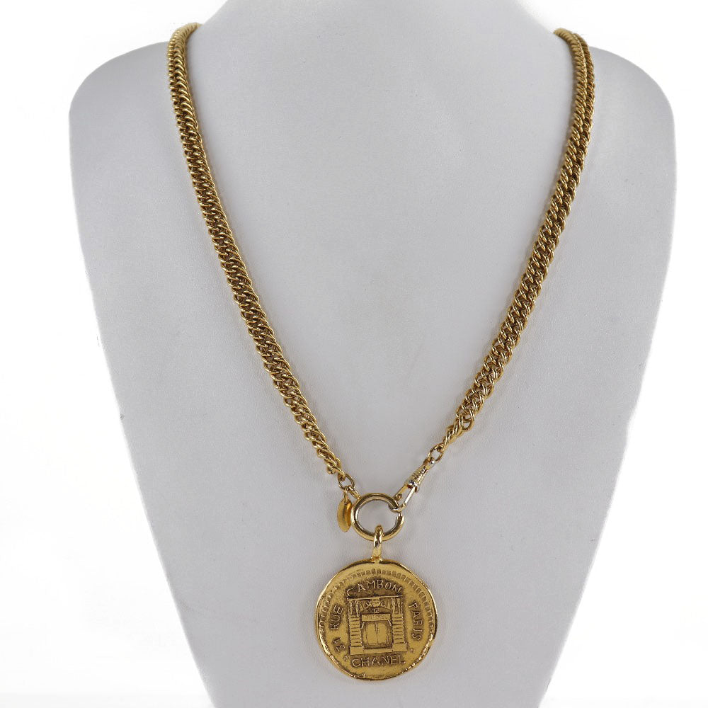 CHANEL Necklace Plated Gold gold coin 31 RUE CAMBON Women Used Authentic