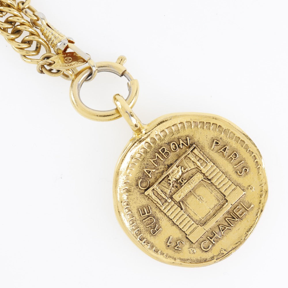CHANEL Necklace Plated Gold gold coin 31 RUE CAMBON Women Used Authentic