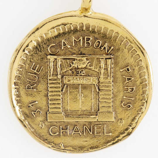 CHANEL Necklace Plated Gold gold coin 31 RUE CAMBON Women Used Authentic