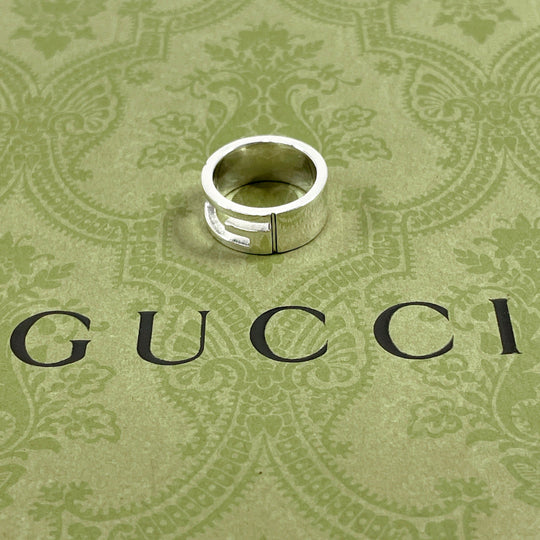 GUCCI Ring Silver925 Silver Branded Cutout G