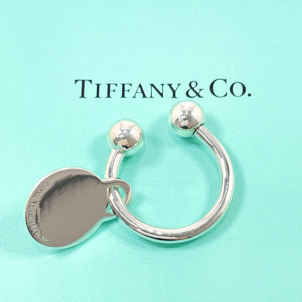 TIFFANY&Co. key ring Silver925 Silver Round tags Women Used Authentic