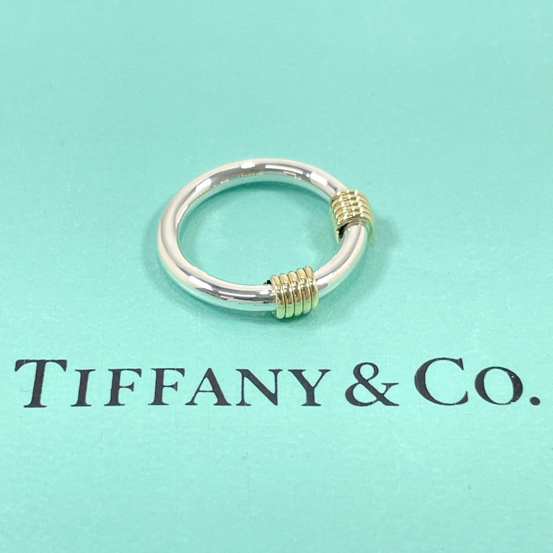 TIFFANY&Co. Ring Silver925, K18 Yellow Gold Silver Bandwidth 2 wire Women Used Authentic