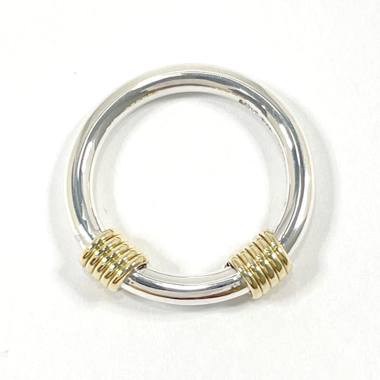 TIFFANY&Co. Ring Silver925, K18 Yellow Gold Silver Bandwidth 2 wire Women Used Authentic