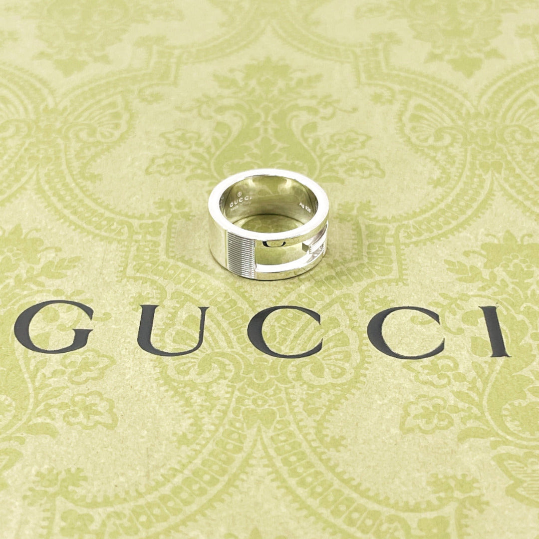 GUCCI Ring Silver925 Silver Branded Cutout G