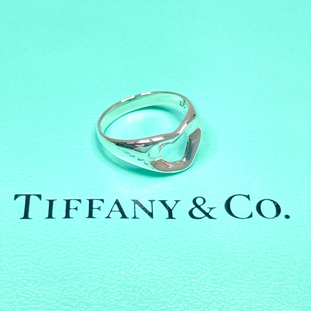 TIFFANY&Co. Ring Sterling Silver Silver El Saperetti Open heart Women Used Authentic
