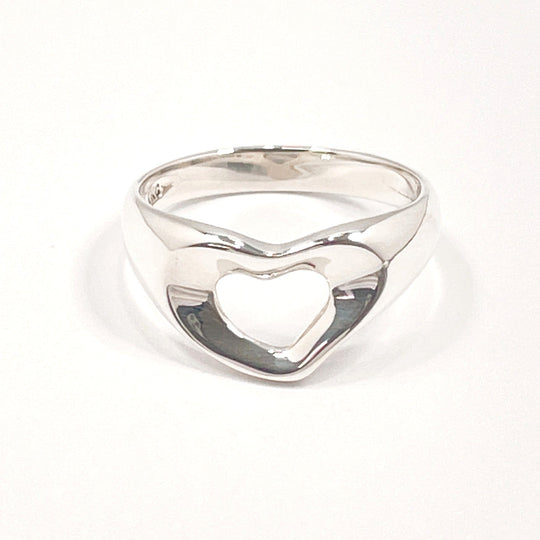 TIFFANY&Co. Ring Sterling Silver Silver El Saperetti Open heart Women Used Authentic