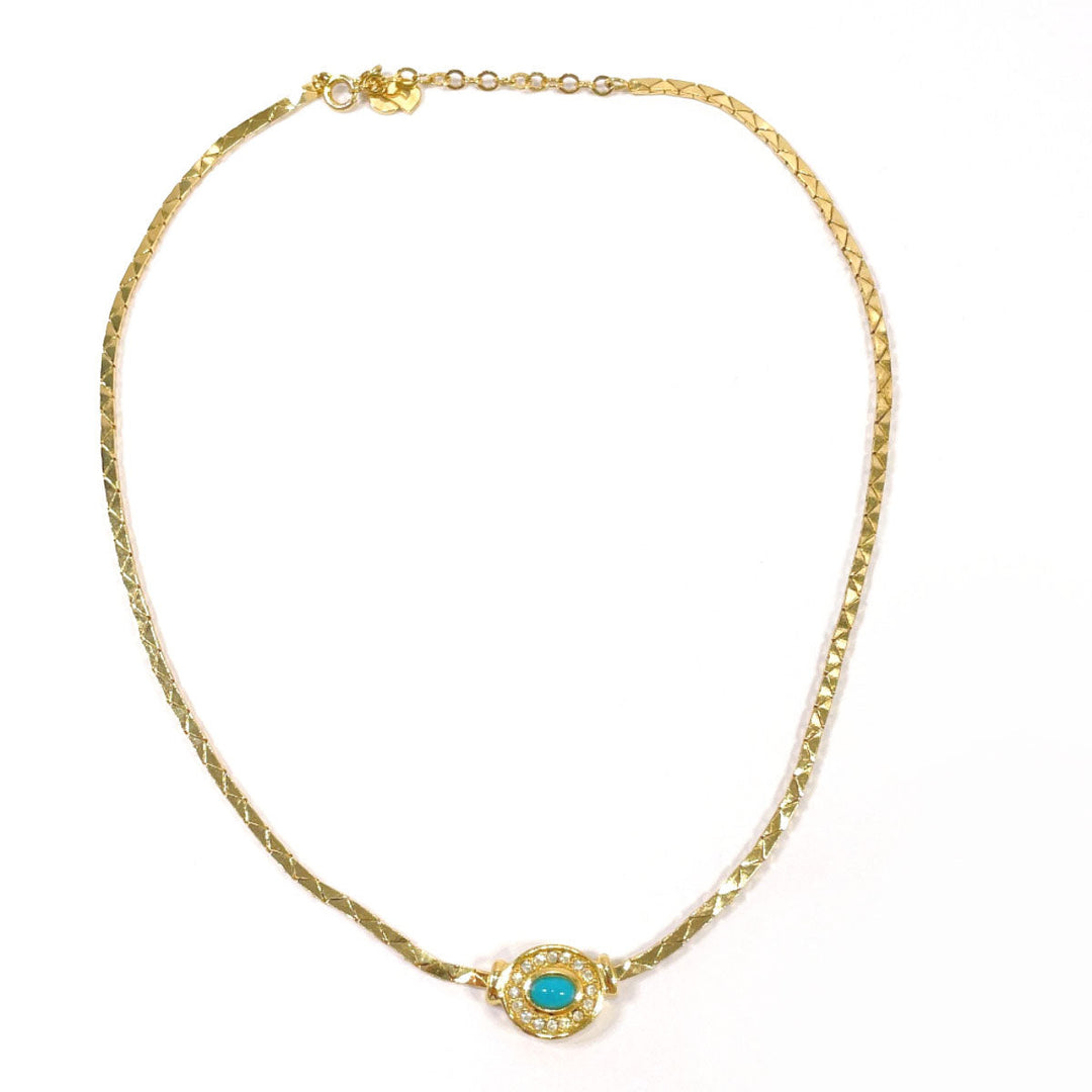 Christian Dior Necklace Metal, Rhinestone gold