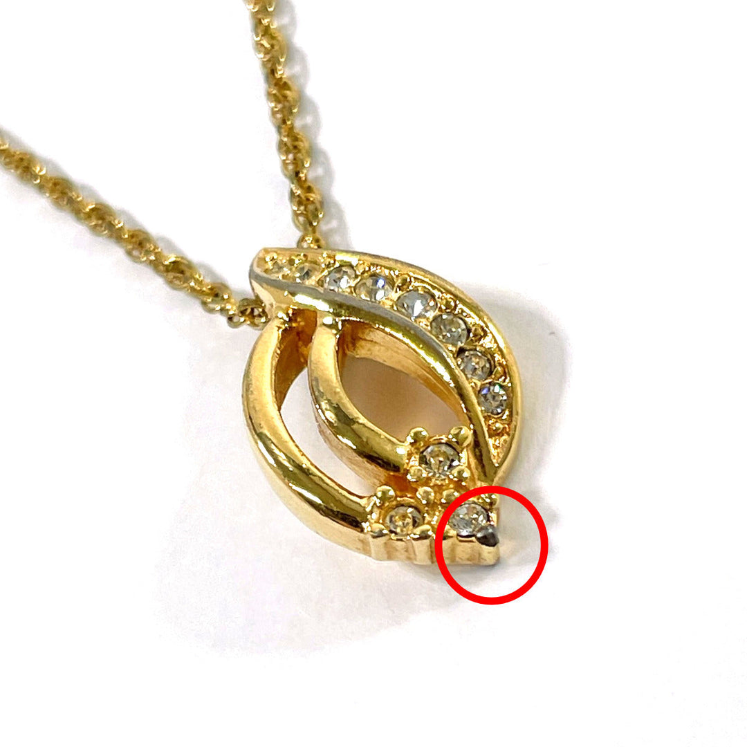 Christian Dior Necklace Gold Plated, Rhinestone gold
