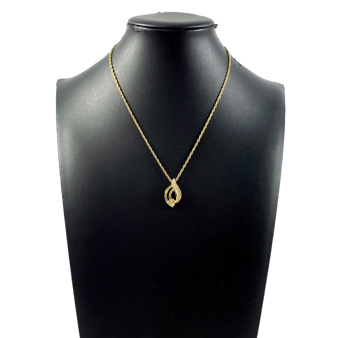 Christian Dior Necklace Gold Plated, Rhinestone gold