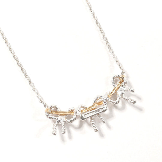 TIFFANY&Co. Necklace Silver925, K18 Yellow Gold Silver Triple ribbon