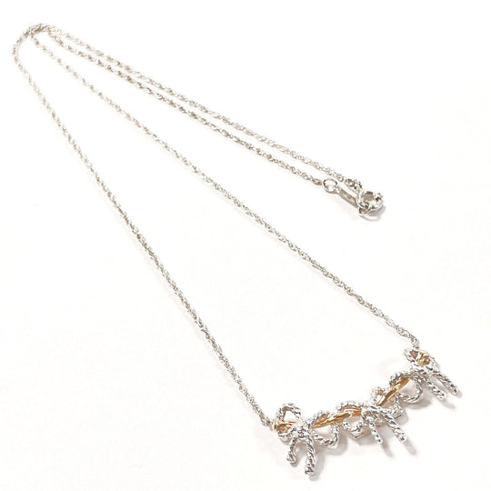 TIFFANY&Co. Necklace Silver925, K18 Yellow Gold Silver Triple ribbon