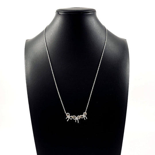 TIFFANY&Co. Necklace Silver925, K18 Yellow Gold Silver Triple ribbon