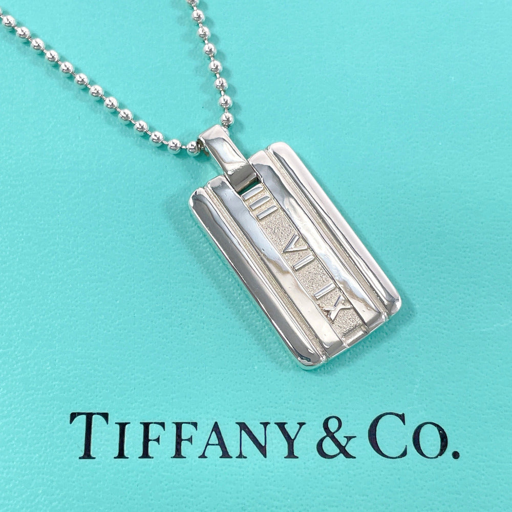 TIFFANY&Co. Necklace Silver925 Silver Ball chain Atlas plate Women Used Authentic