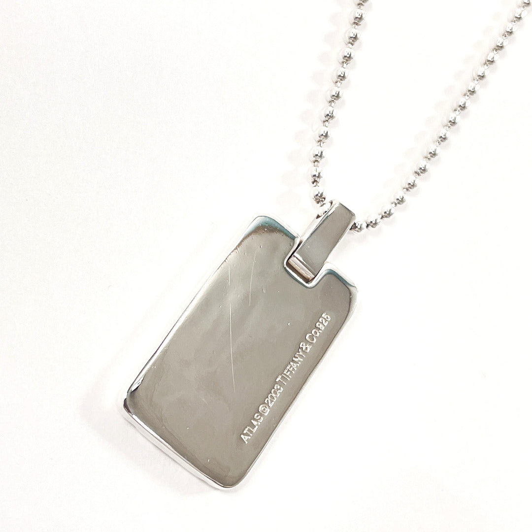 TIFFANY&Co. Necklace Silver925 Silver Ball chain Atlas plate Women Used Authentic