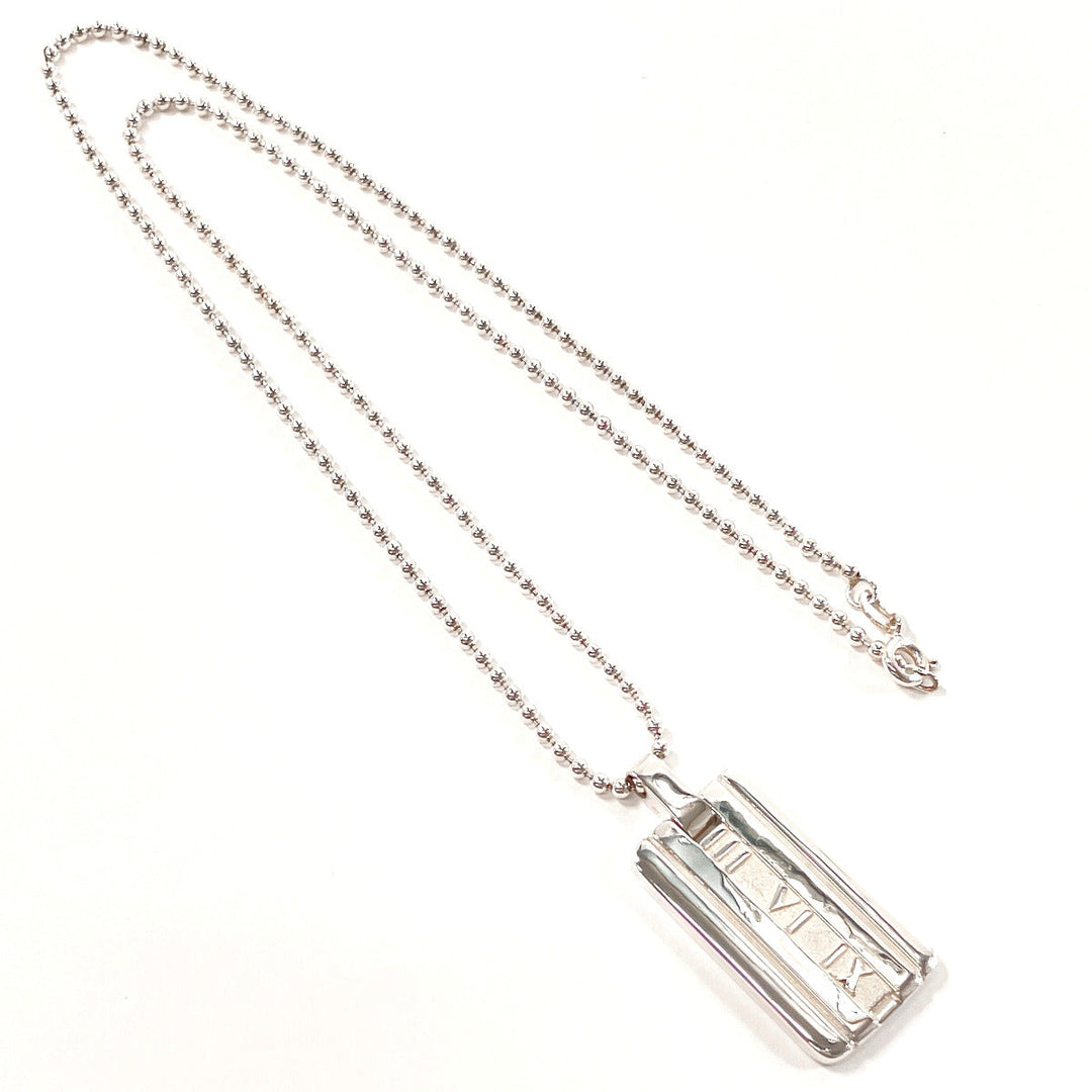 TIFFANY&Co. Necklace Silver925 Silver Ball chain Atlas plate Women Used Authentic