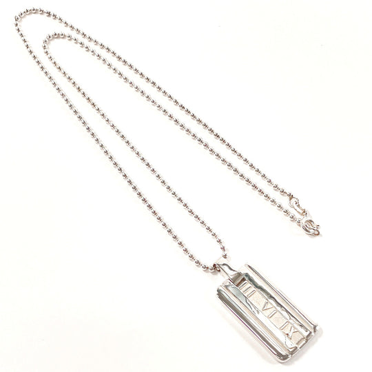 TIFFANY&Co. Necklace Silver925 Silver Ball chain Atlas plate Women Used Authentic