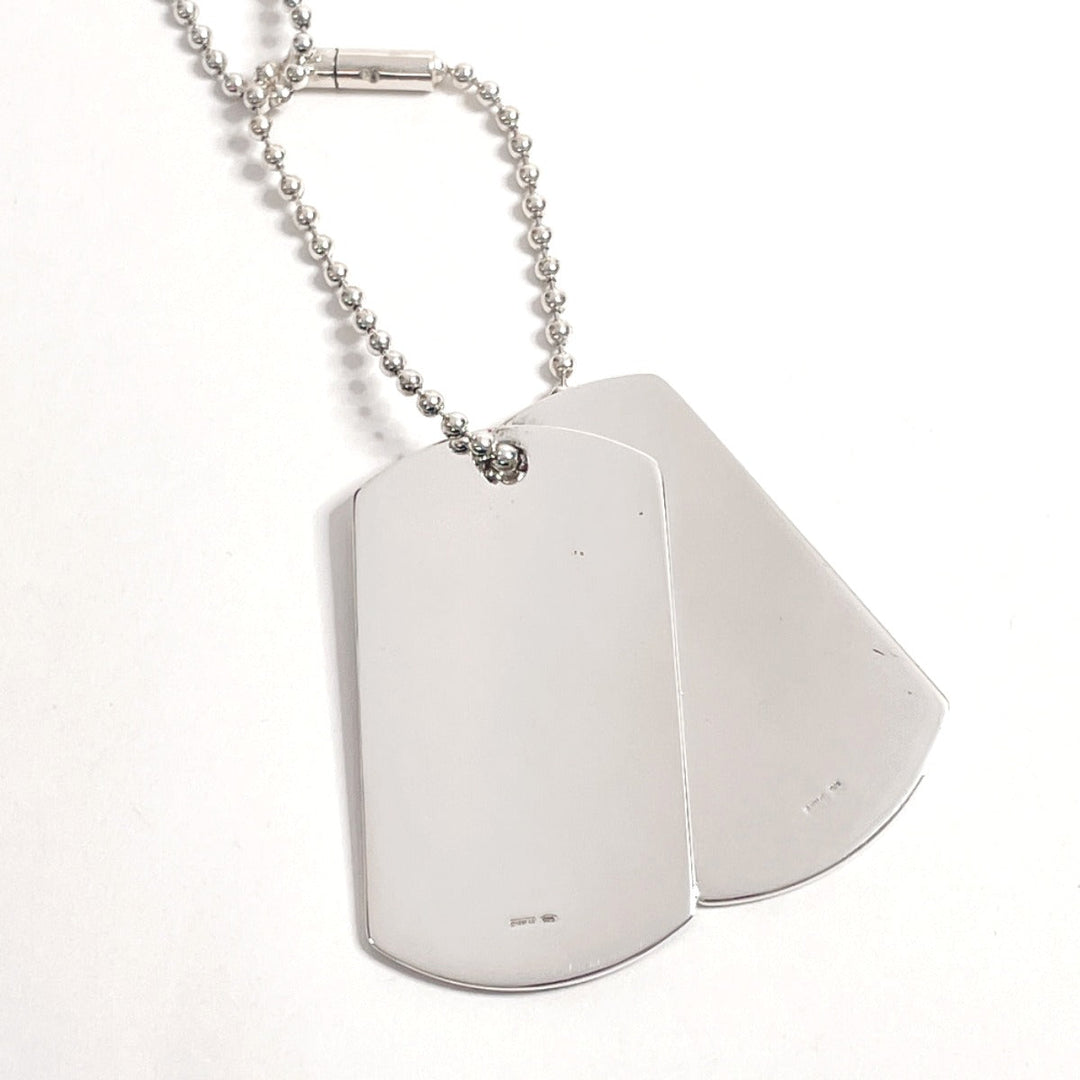 GUCCI Necklace Silver925 Silver Ball chain dog tag double plate Used Authentic