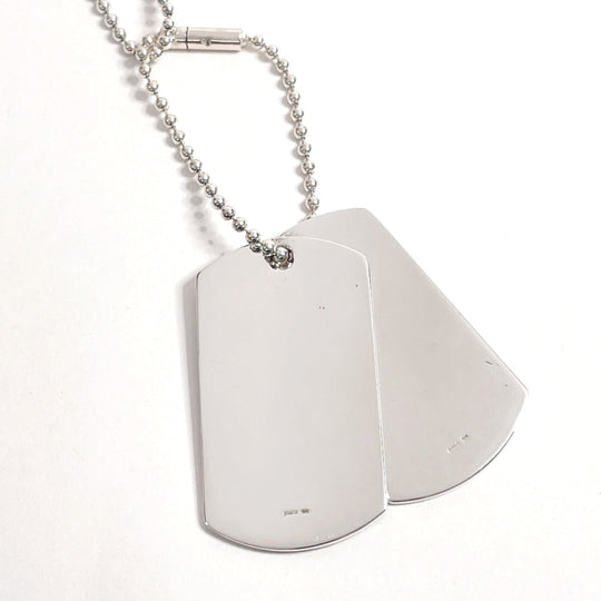 GUCCI Necklace Silver925 Silver Ball chain dog tag double plate Used Authentic