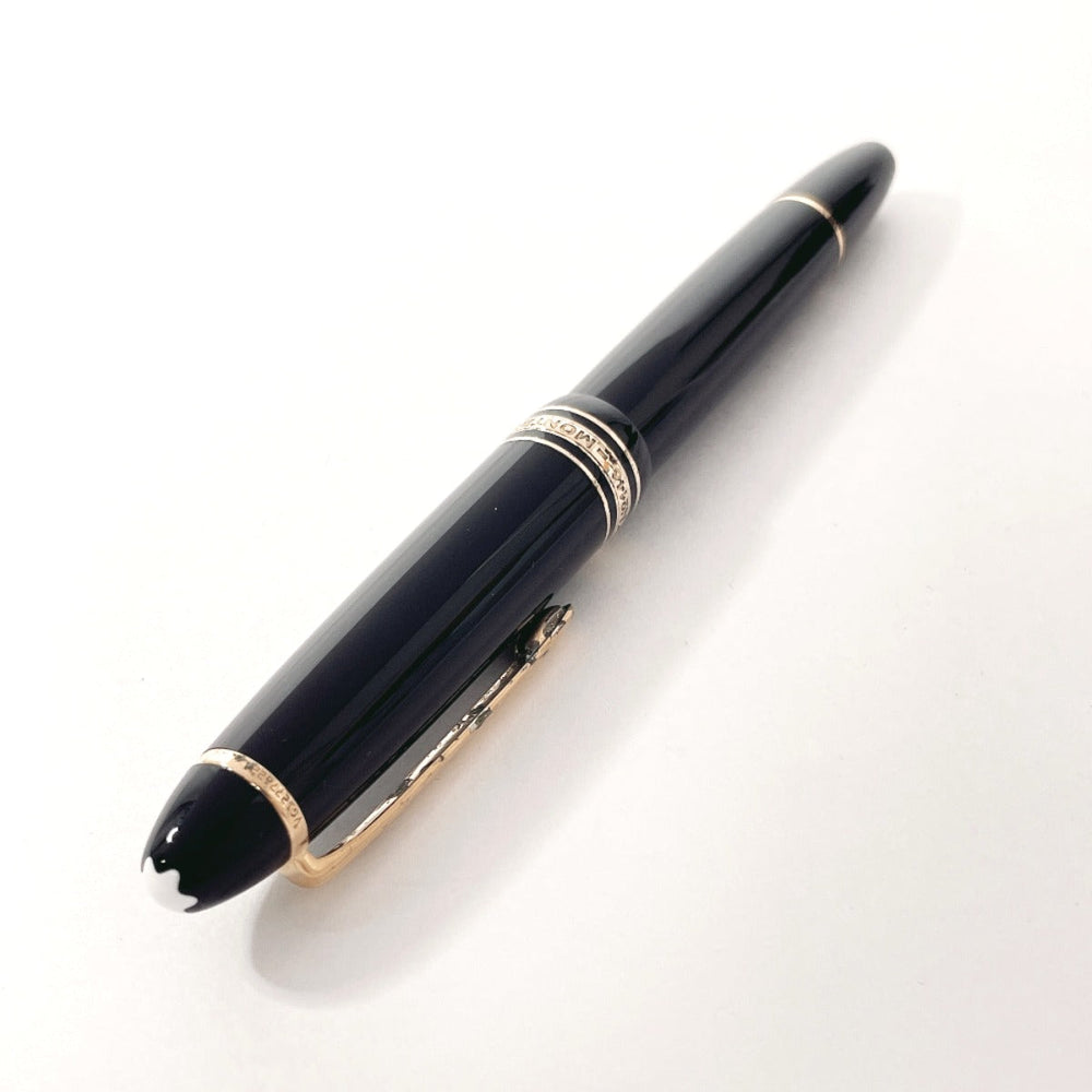 MONTBLANC fountain pen Synthetic resin, 14K gold black Meisterstck 146 mens Used Authentic