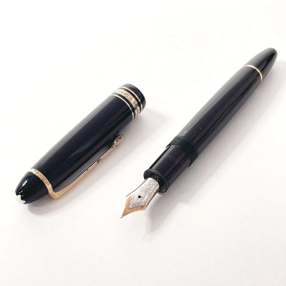MONTBLANC fountain pen Synthetic resin, 14K gold black Meisterstck 146 mens Used Authentic