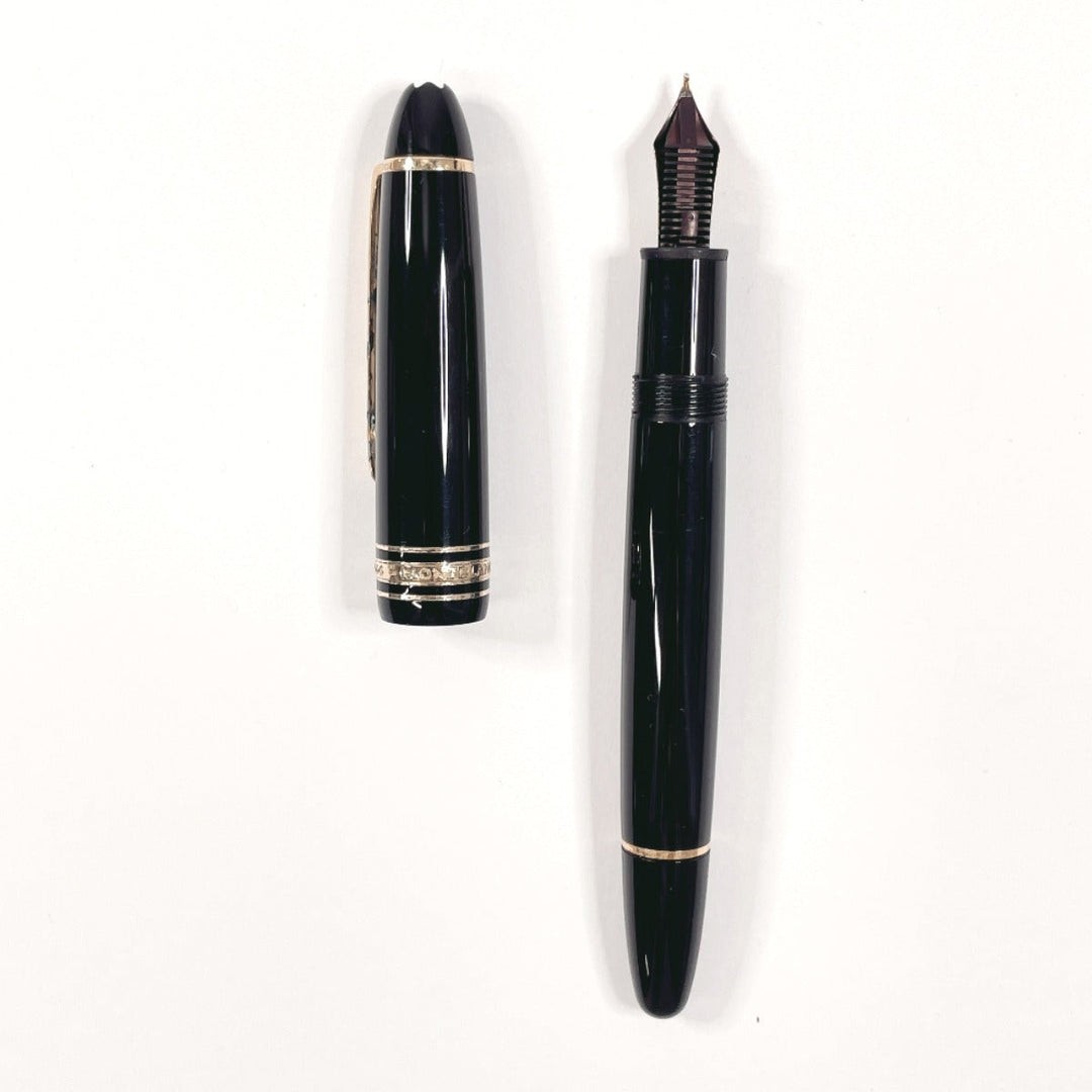MONTBLANC fountain pen Synthetic resin, 14K gold black Meisterstck 146 mens Used Authentic