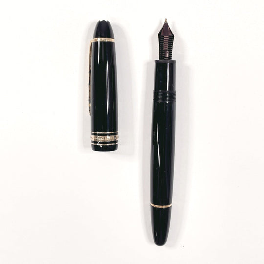 MONTBLANC fountain pen Synthetic resin, 14K gold black Meisterstck 146 mens Used Authentic