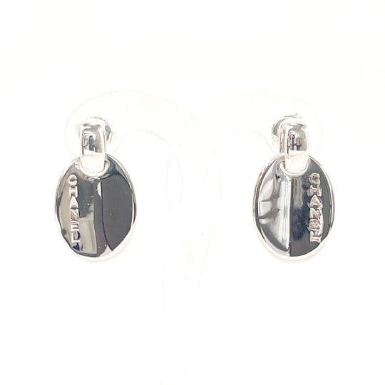 CHANEL Pierce Silver925 Silver Oval With logo Women Used Authentic