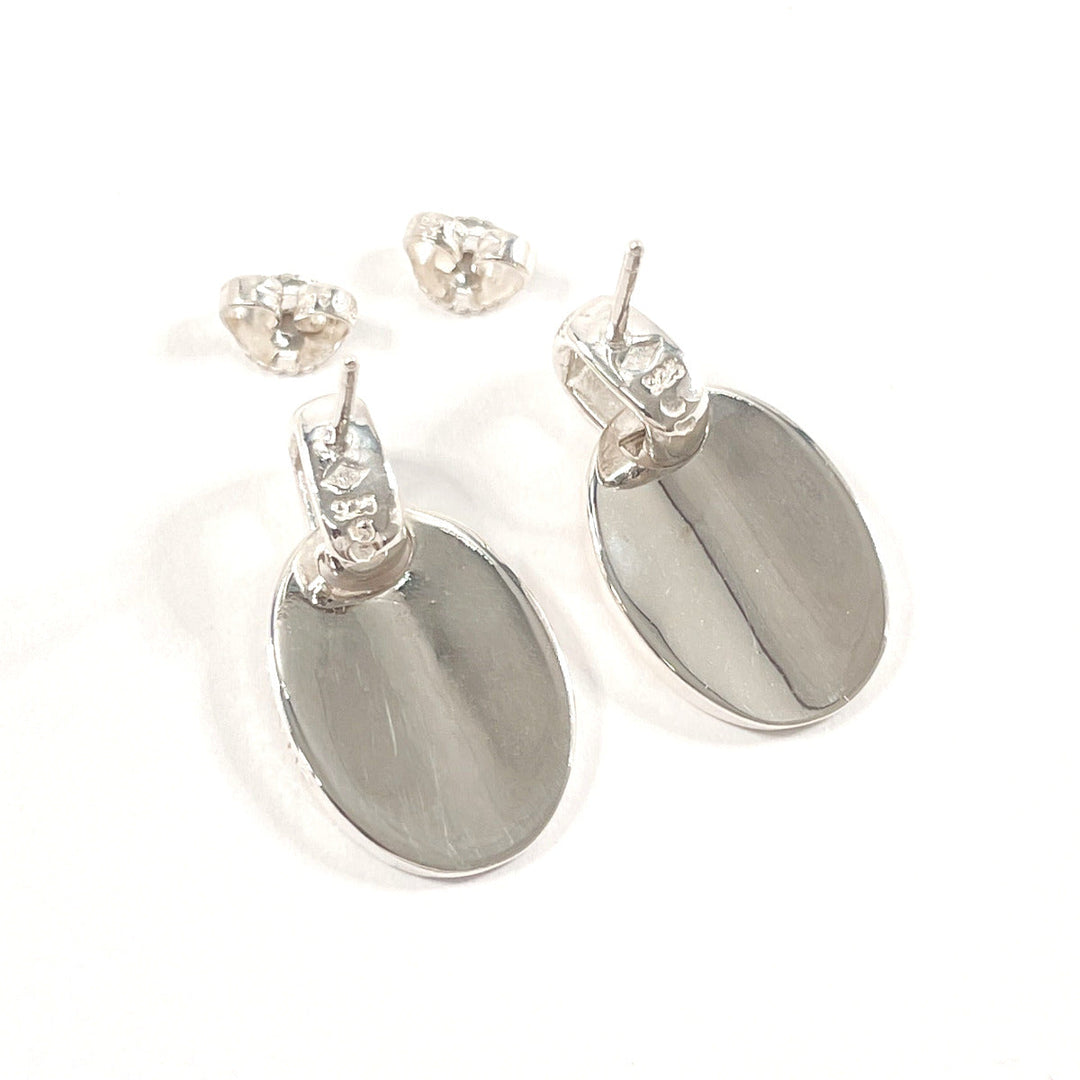 CHANEL Pierce Silver925 Silver Oval With logo Women Used Authentic