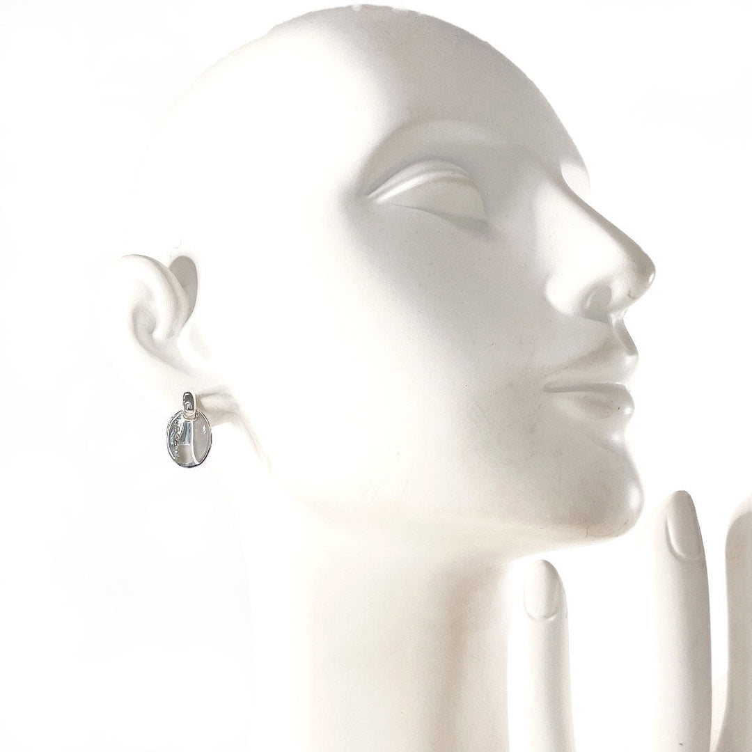 CHANEL Pierce Silver925 Silver Oval With logo Women Used Authentic